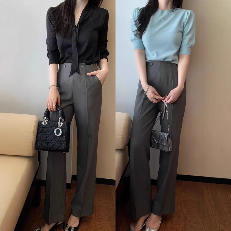 Damen Elegante und hoch taillierte Anzughose Nord Taschen
