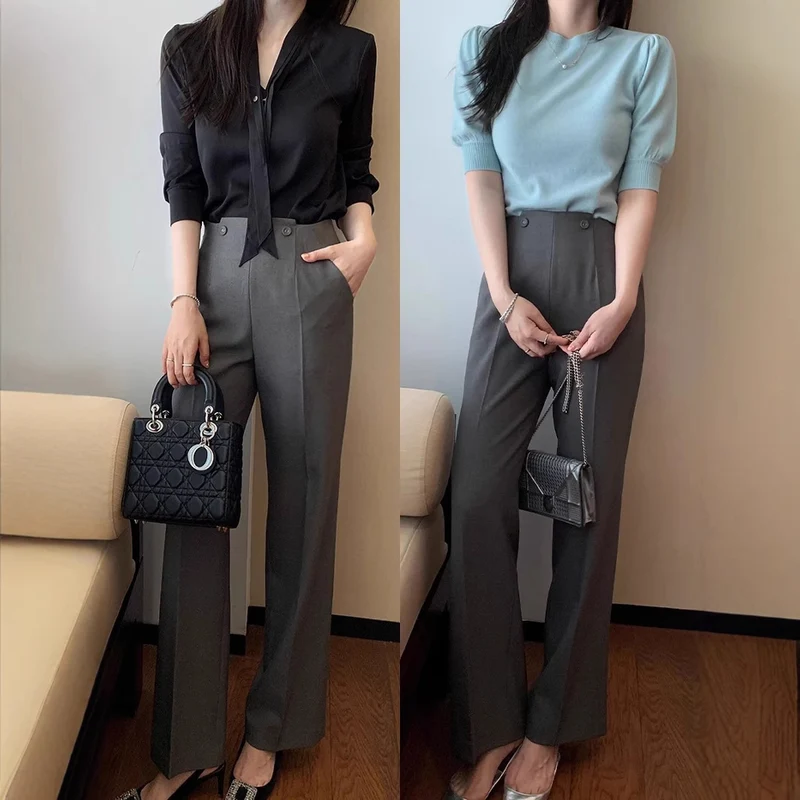 Damen Elegante und hoch taillierte Anzughose Nord Taschen