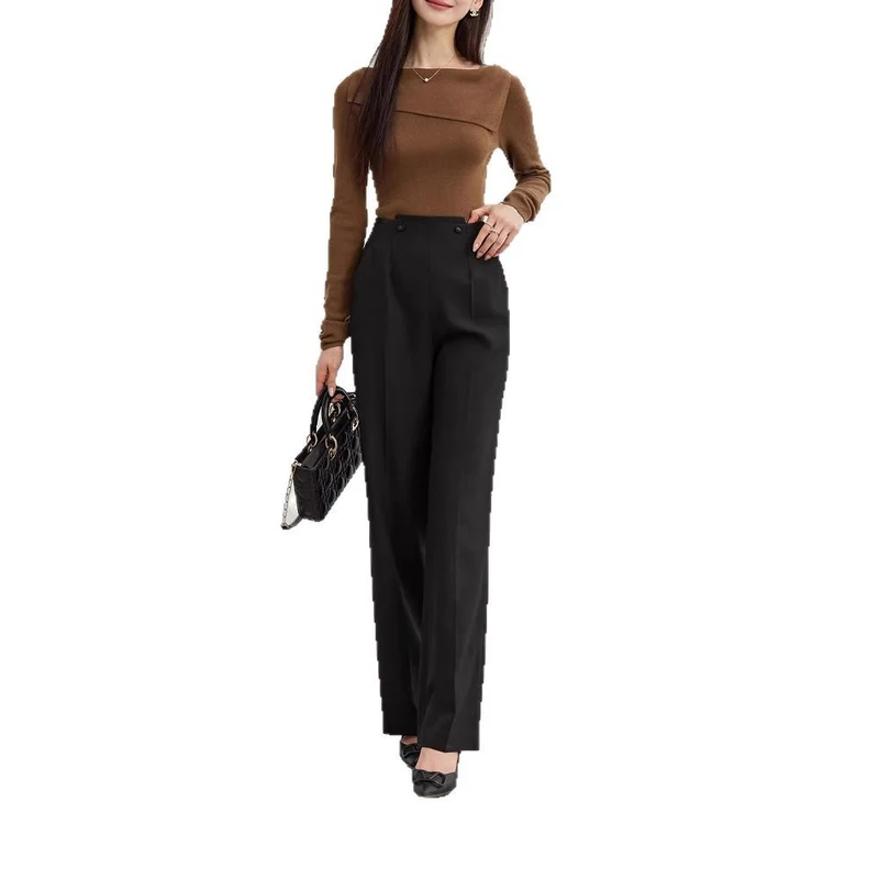 Damen Elegante und hoch taillierte Anzughose Nord Taschen