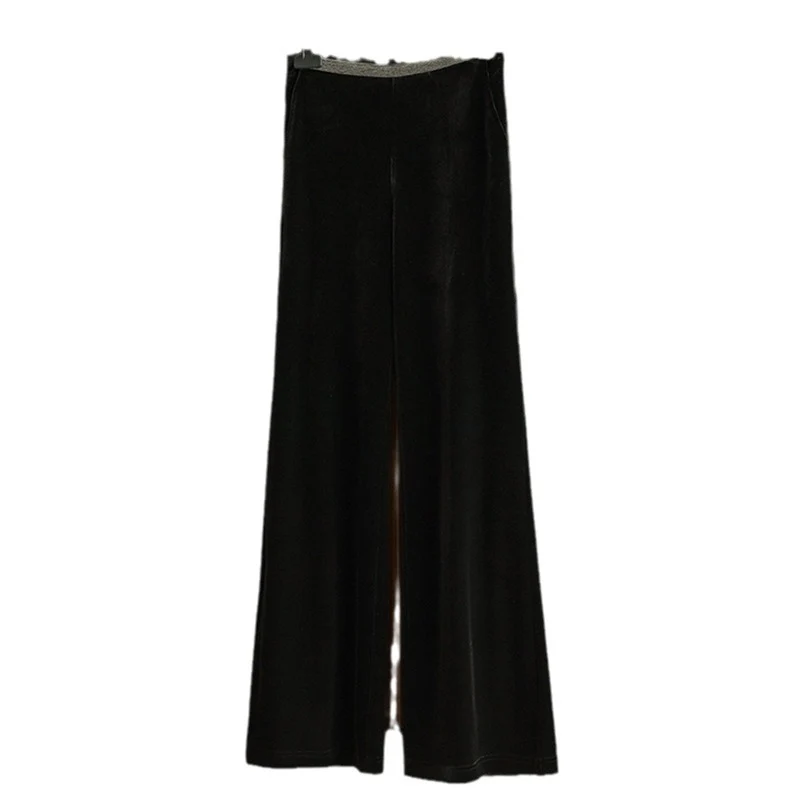 Damen Elegante und fließende Velours-Hose Nord Taschen