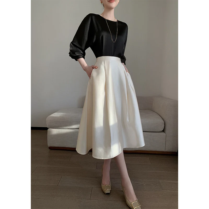 Damen Elegante und fließende Midikleid Nord Taschen