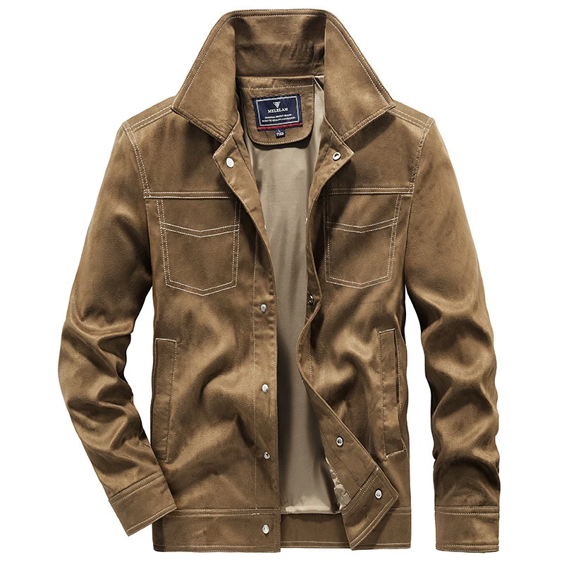 Herren Canvas-Workerjacke mit markanten Kontrastnähten, hohem Kragen und Druckknopfverschluss Nord Taschen
