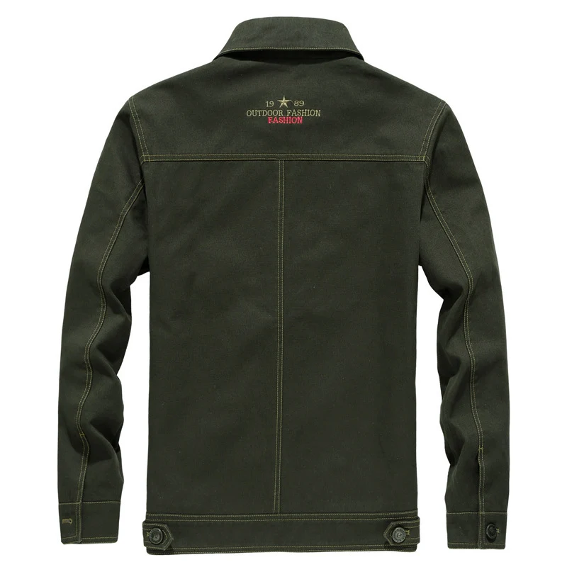 Herren Canvas-Workerjacke im Military-Utility-Stil mit Knopfverschluss, Abzeichen und Brustpattentaschen Nord Taschen
