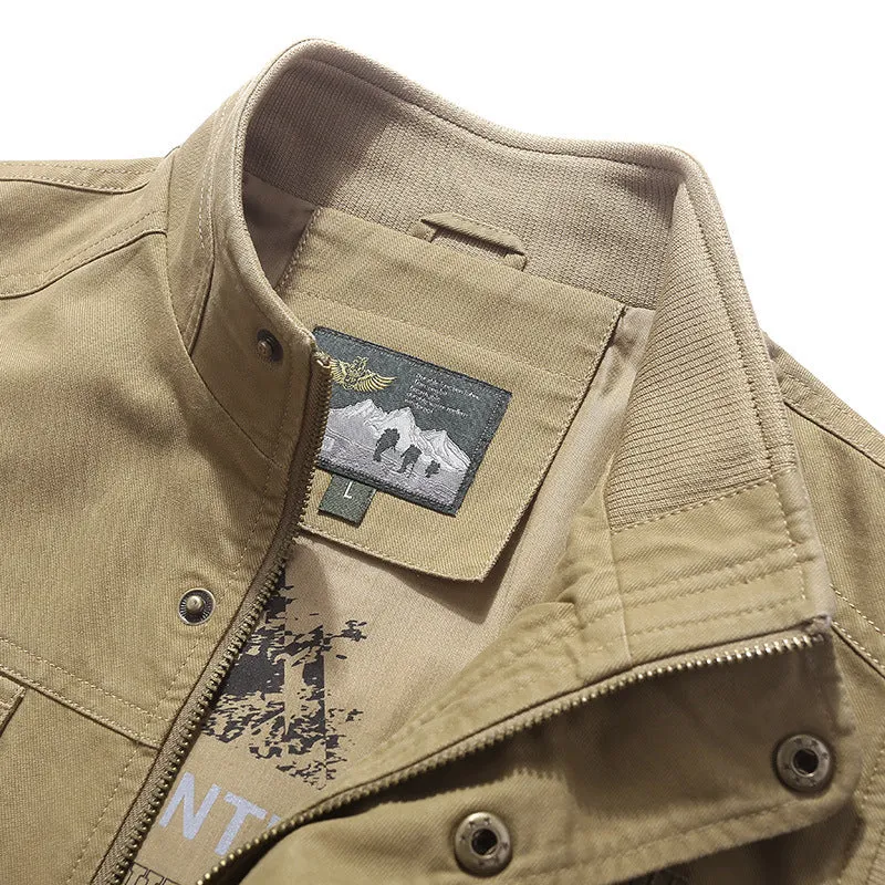 Herren Canvas Utility-Weste mit mehreren Außentaschen, Reißverschluss und Stehkragen Nord Taschen
