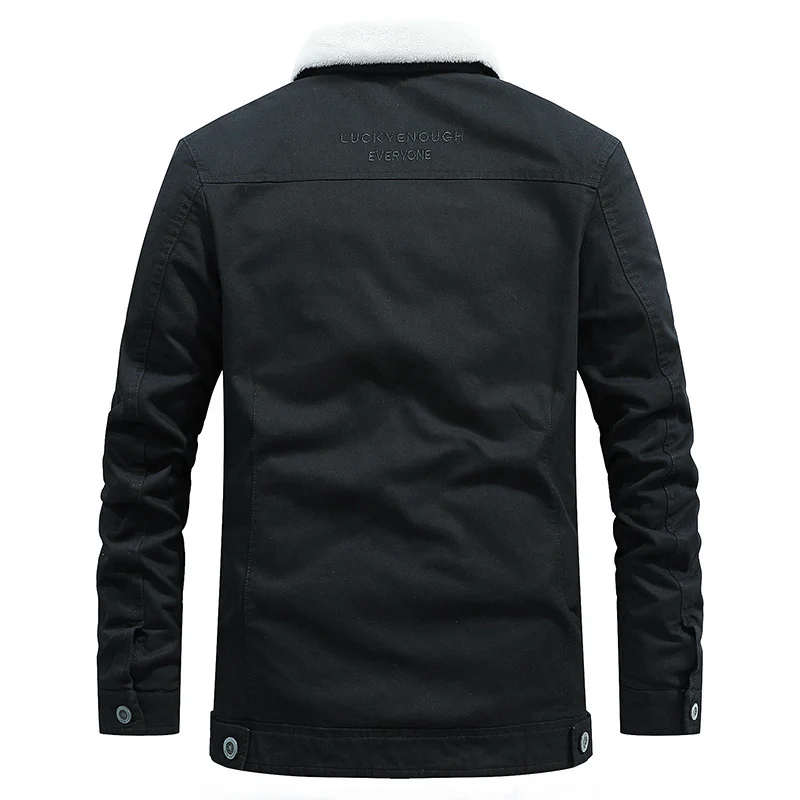 Herren Canvas-Truckerjacke mit wärmender Teddyfleece-Innenfütterung und klassischem Hemdkragen Nord Taschen