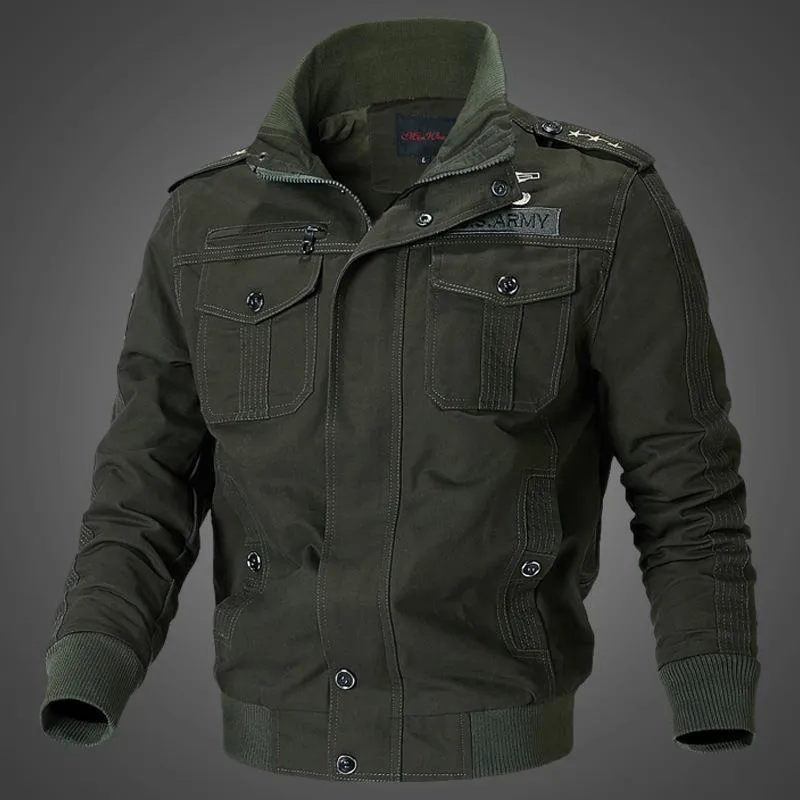 Herren Canvas-Pilotblouson mit Schulterpaspeln, Reißverschlussleiste und Utility-Pattentaschen Nord Taschen