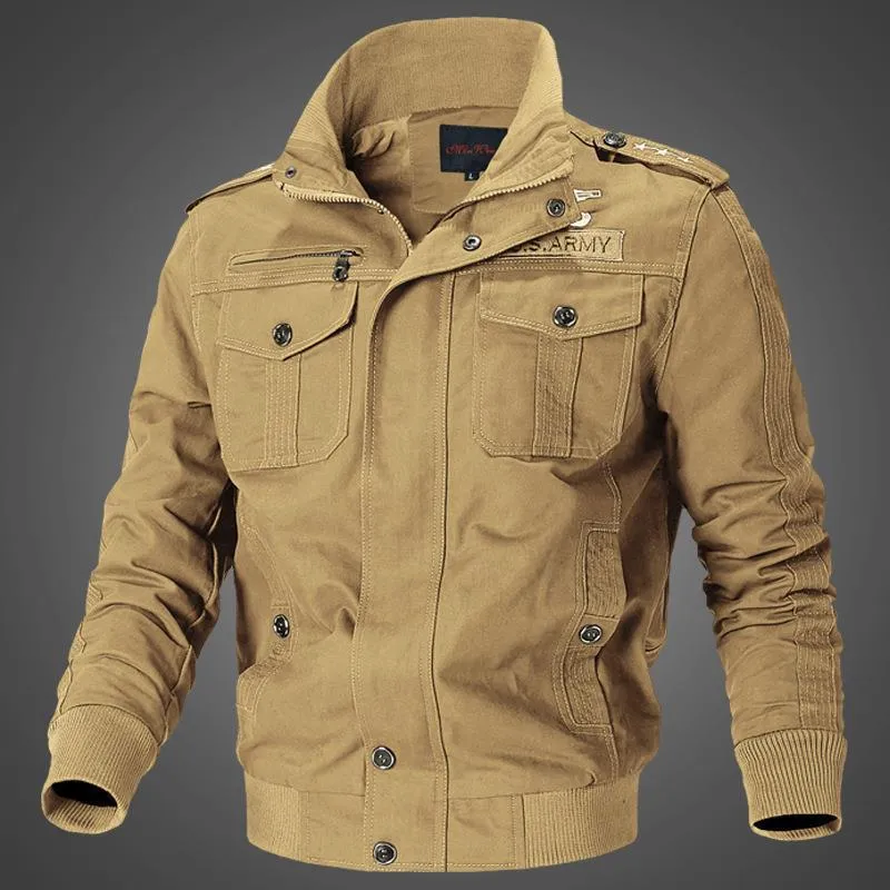 Herren Canvas-Pilotblouson mit Schulterpaspeln, Reißverschlussleiste und Utility-Pattentaschen Nord Taschen