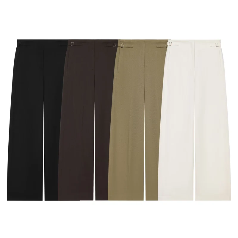 Damen Weite High Waist Culotte‑Hose mit klarer Frontnaht und seitlichen Taillenriegeln Nord Taschen