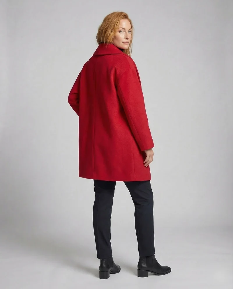 Damen Übergangsjacke mit Rundhalsausschnitt & Ein-Knopf-Verschluss
