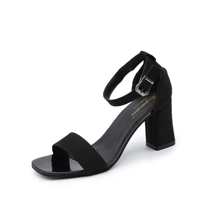 Damen eleganter Riemchen-Sandaletten mit robustem Blockabsatz und verstellbarem Fesselriemen - Vittorelli