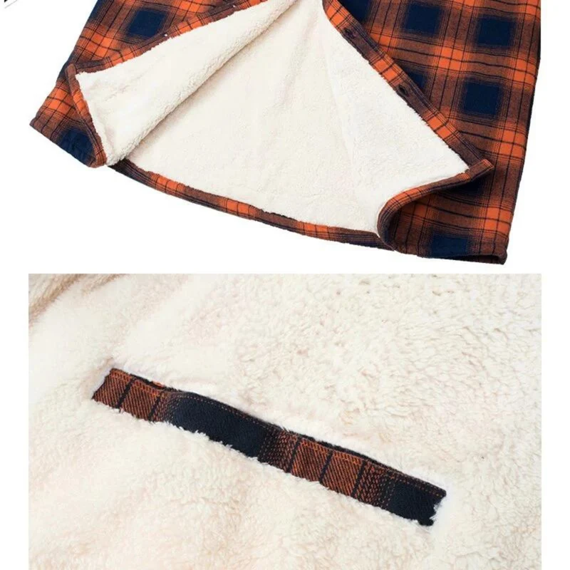Herren Sherpa gefütterte Karo Hemdjacke