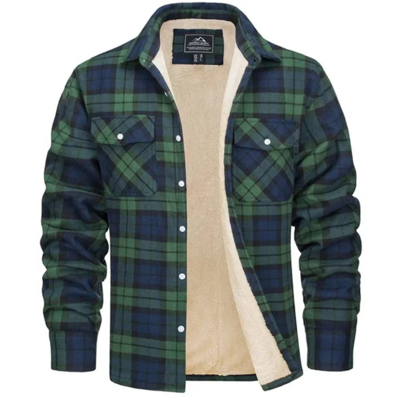 Herren Sherpa gefütterte Karo Hemdjacke