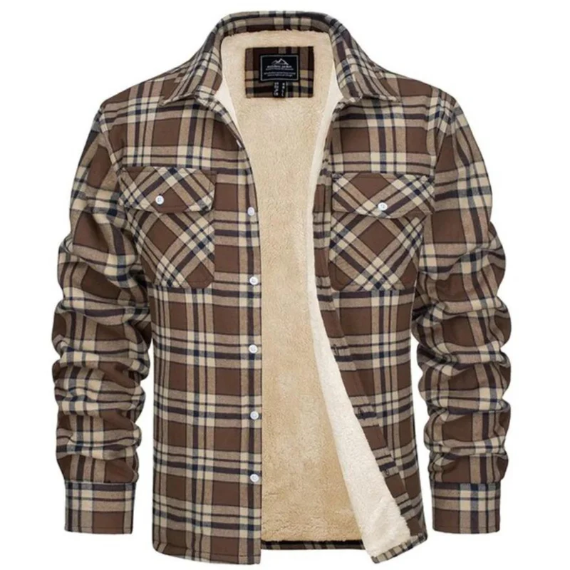Herren Sherpa gefütterte Karo Hemdjacke
