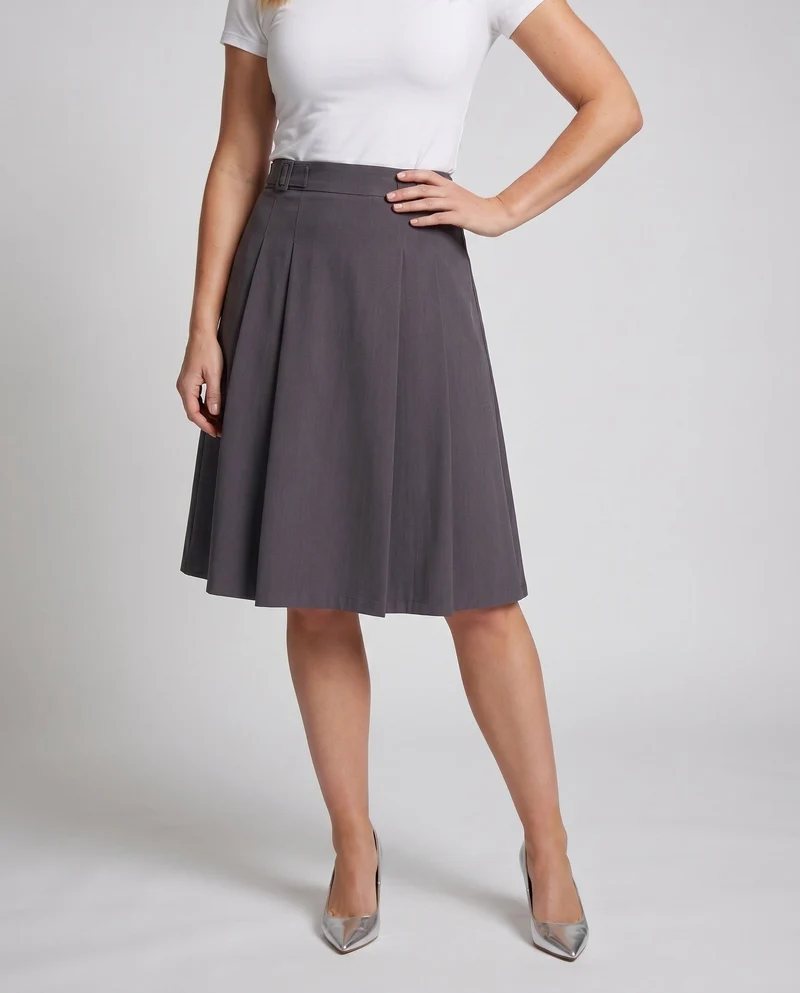 Damen Eleganter, plissierter Rock mit Taillengürtel
