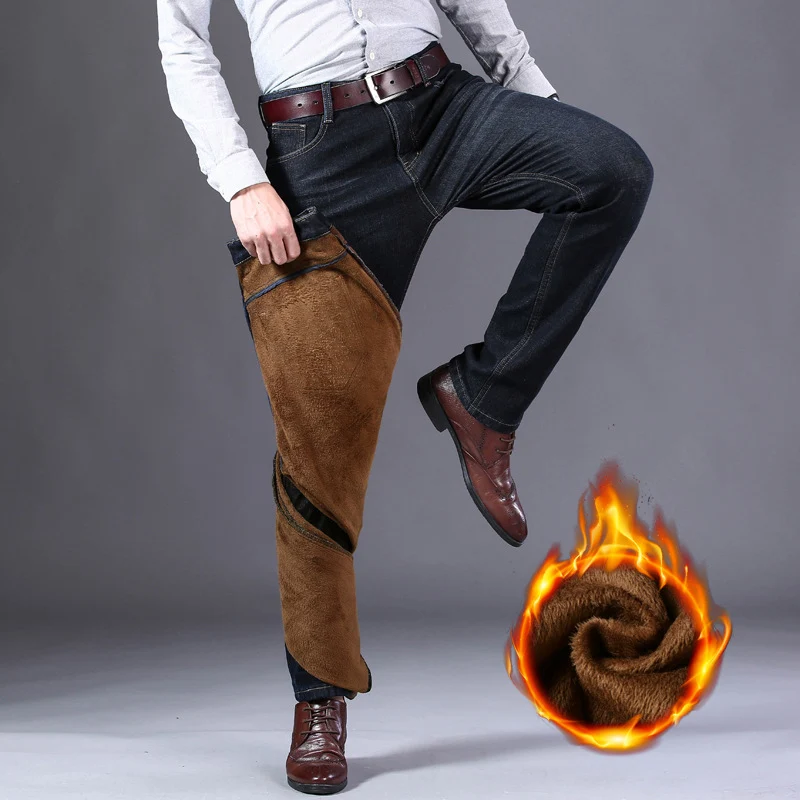 Herren Thermo-Jeans mit dichtem Teddyfutter und robustem Denim-Schnitt Nord Taschen