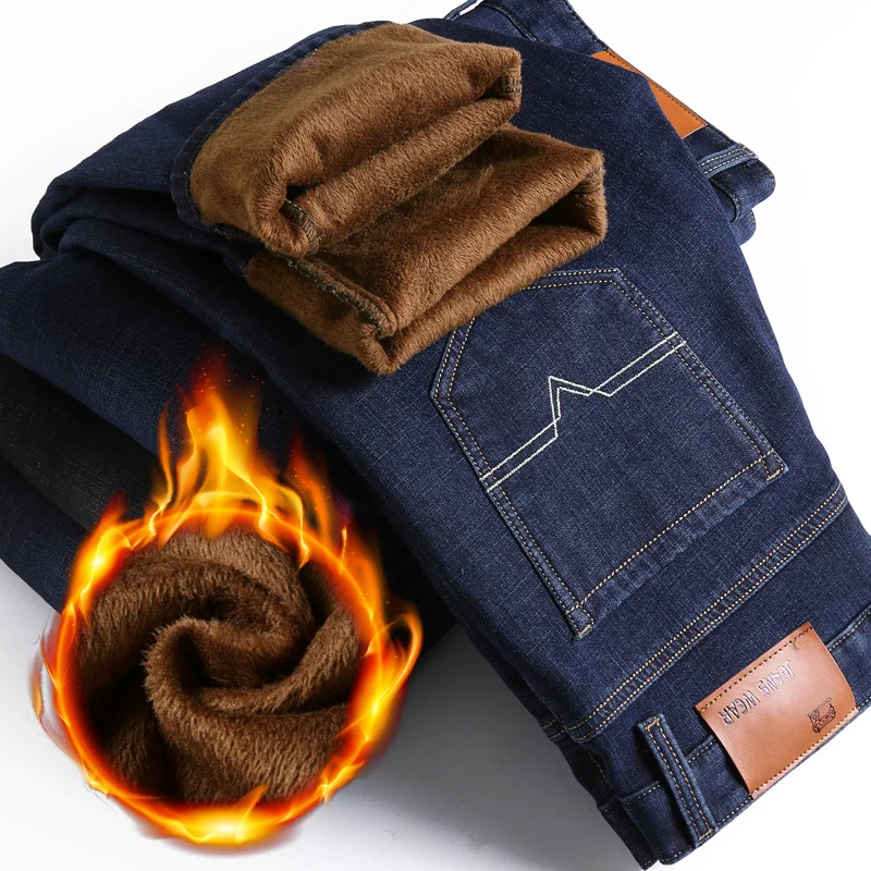 Herren Thermo-Jeans mit dichtem Teddyfutter und robustem Denim-Schnitt Nord Taschen