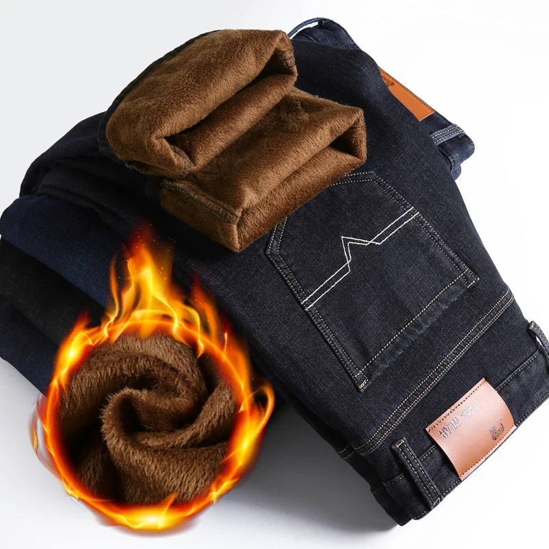 Herren Thermo-Jeans mit dichtem Teddyfutter und robustem Denim-Schnitt Nord Taschen