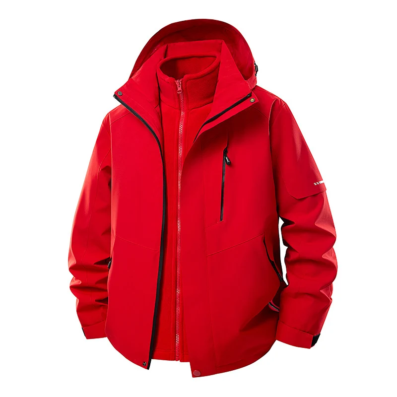 Herren Multifunktionale Winterjacke mit abnehmbarer Kapuze Nord Taschen