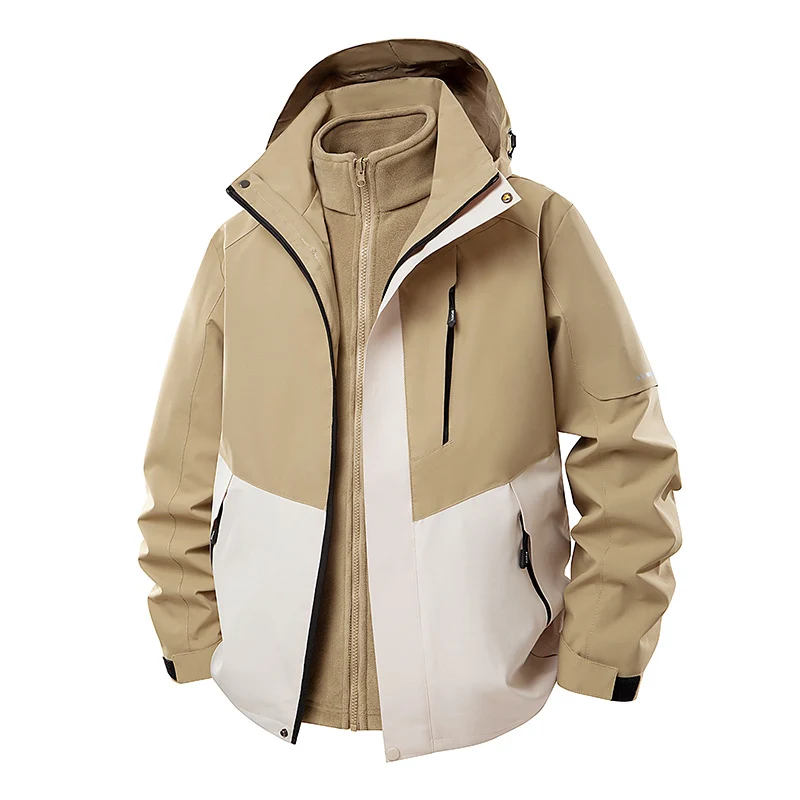 Herren Multifunktionale Winterjacke mit abnehmbarer Kapuze Nord Taschen