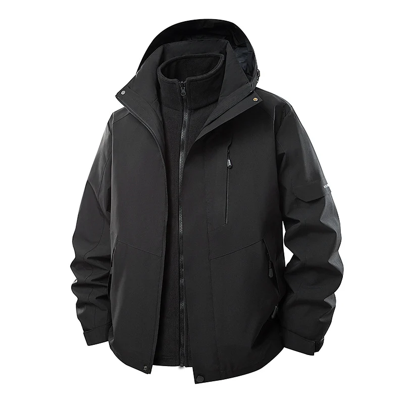 Herren Multifunktionale Winterjacke mit abnehmbarer Kapuze Nord Taschen