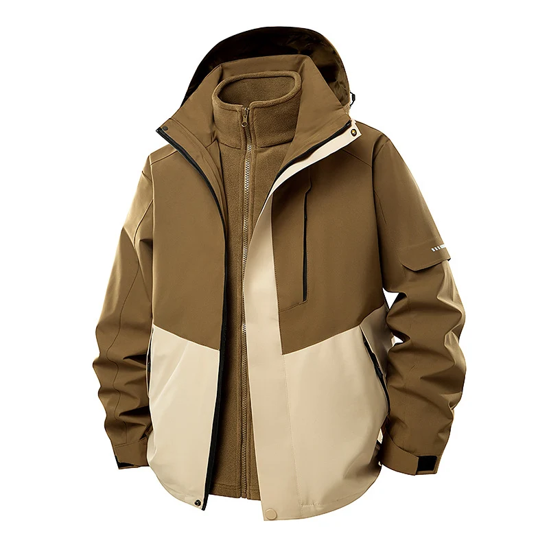 Herren Multifunktionale Winterjacke mit abnehmbarer Kapuze Nord Taschen