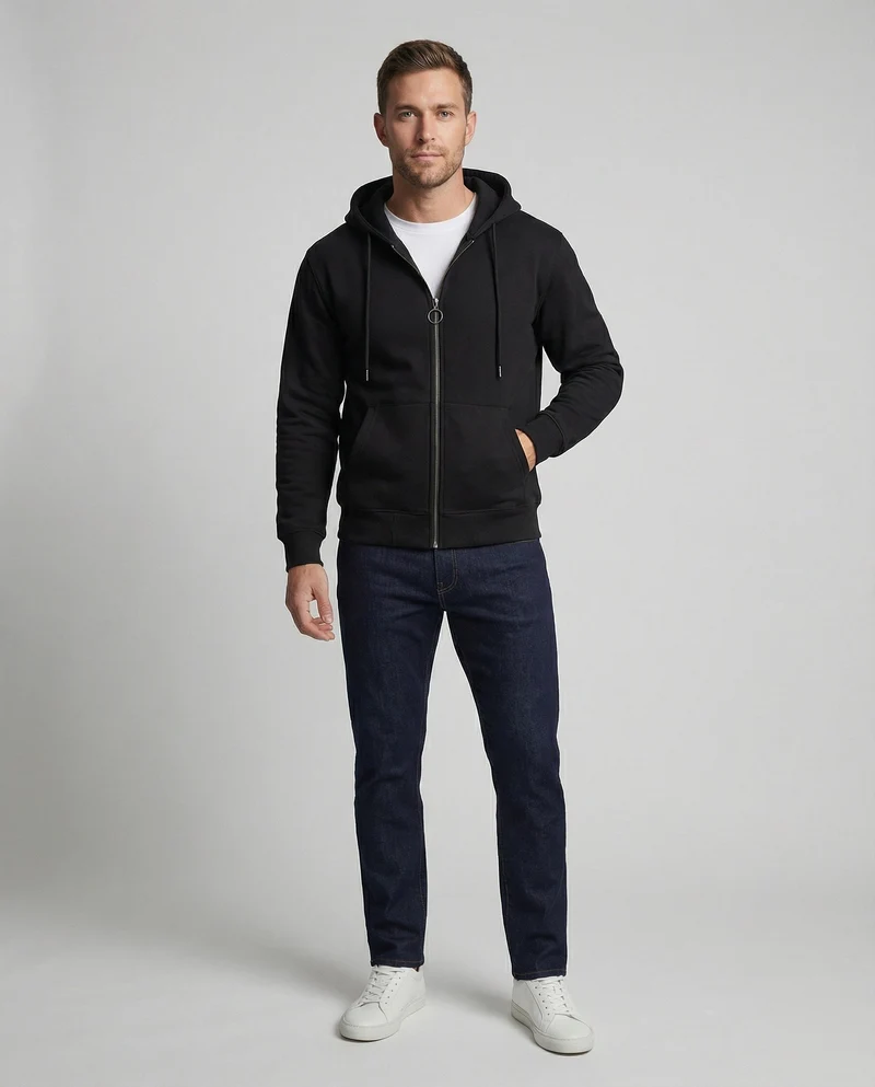 Unisex Oversize-Kapuzenjacke Teddy Reißverschluss