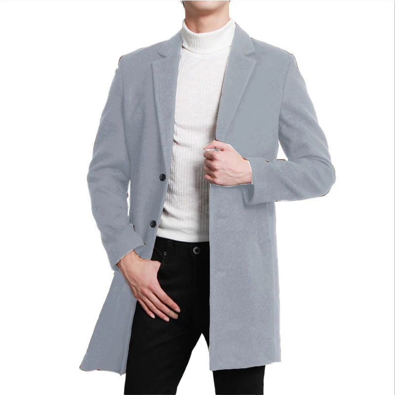 Herren eleganter Langblazer mit schmalem Schnitt und praktischen Taschen