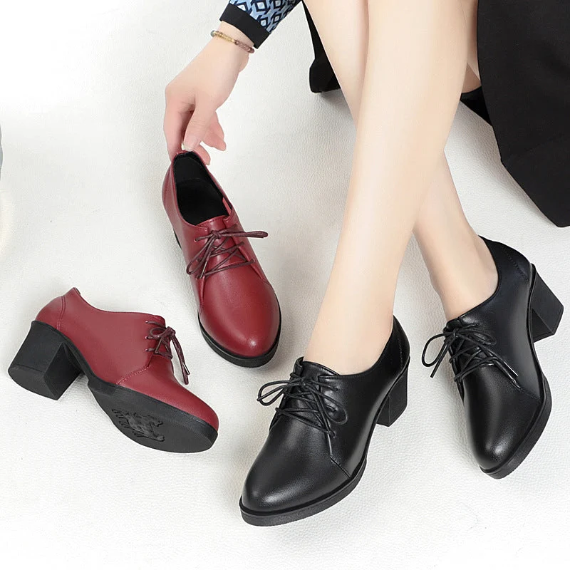 Damen Elegante Schnürschuhe mit bequemen Blockabsatz und modischem Obermaterial - Vittorelli
