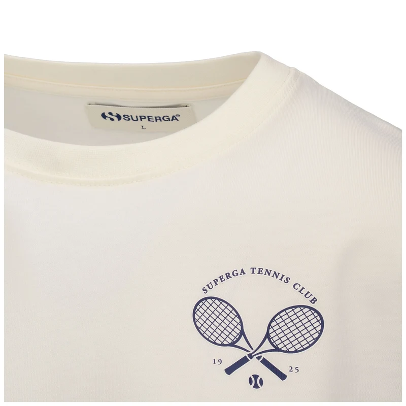 TENNIS CLUB T-SHIRT - T-Shirts & Top - T-Shirt - Unisex - White Avorio-Navy Tennis Club