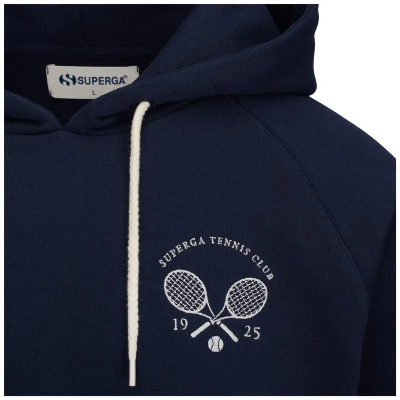 TENNIS CLUB HOODIE - Fleece - Hoodie - Unisex - Blue Navy-White Avorio Tennis Club