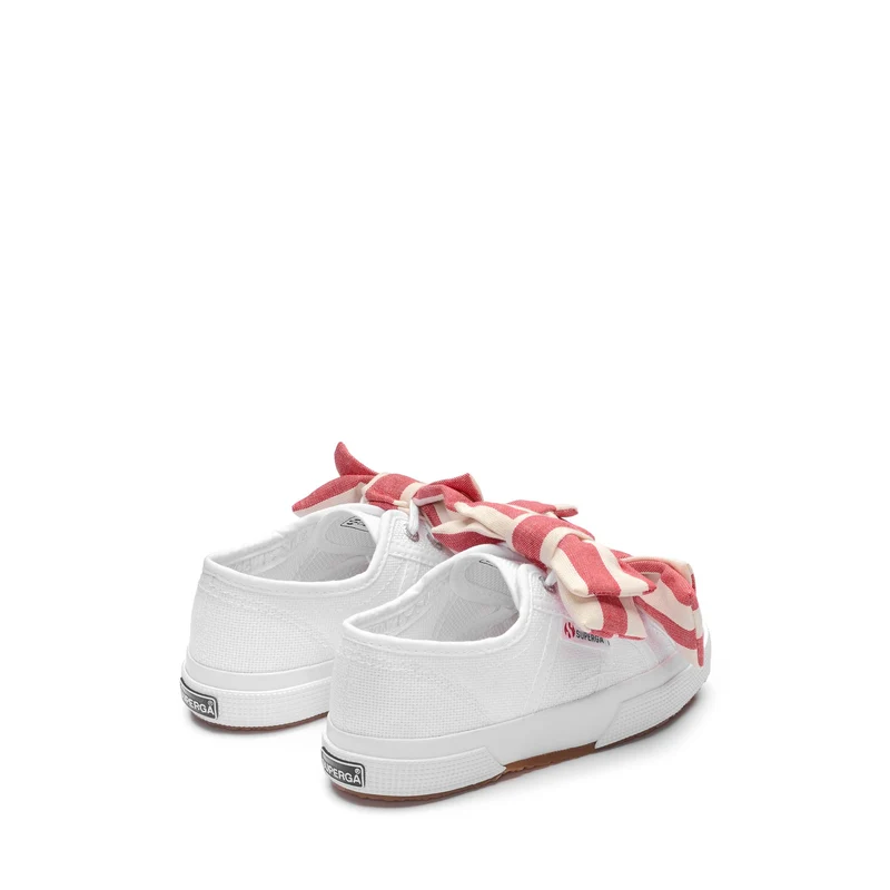 2750 KIDS COTTON RIBBON - Le Superga - Low Cut - Girl - White-OffWhite-Red