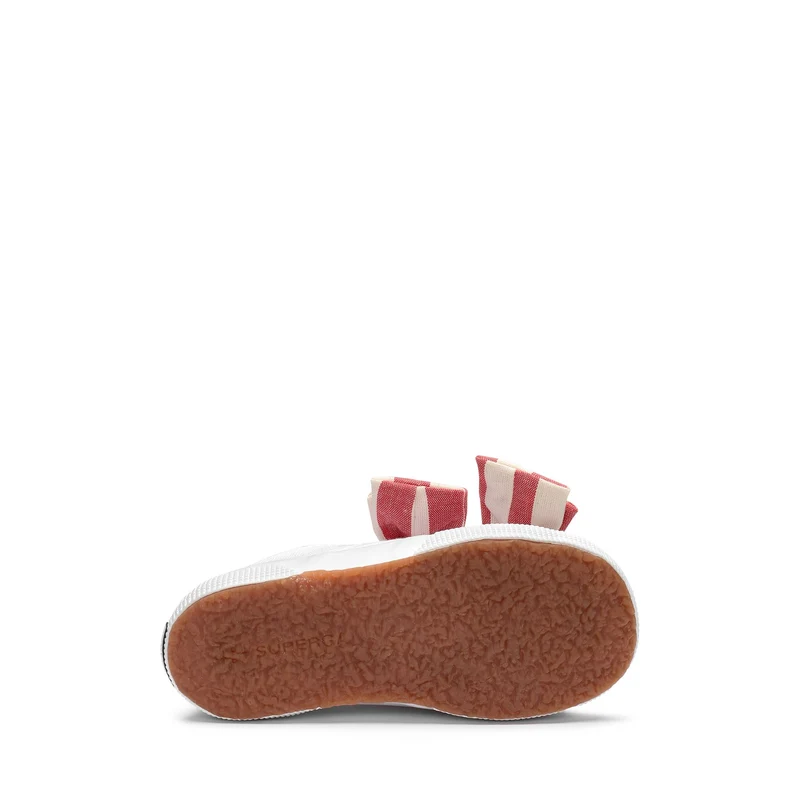 2750 KIDS COTTON RIBBON - Le Superga - Low Cut - Girl - White-OffWhite-Red