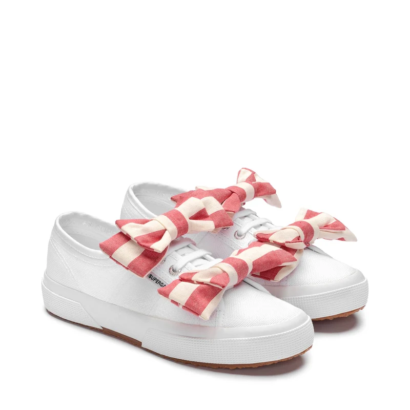 2750 COTTON RIBBON - Le Superga - Low Cut - Woman - White-OffWhite-Red