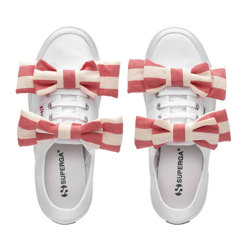 2750 COTTON RIBBON - Le Superga - Low Cut - Woman - White-OffWhite-Red