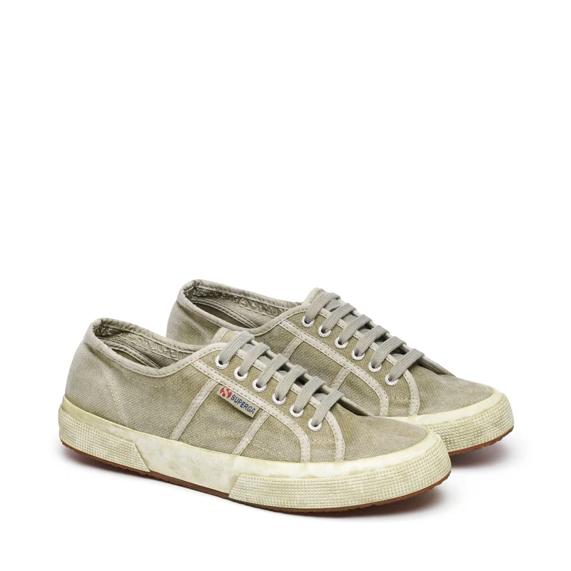 2750 COTTON DYED - Le Superga - Low Cut - Unisex - Green Dusty