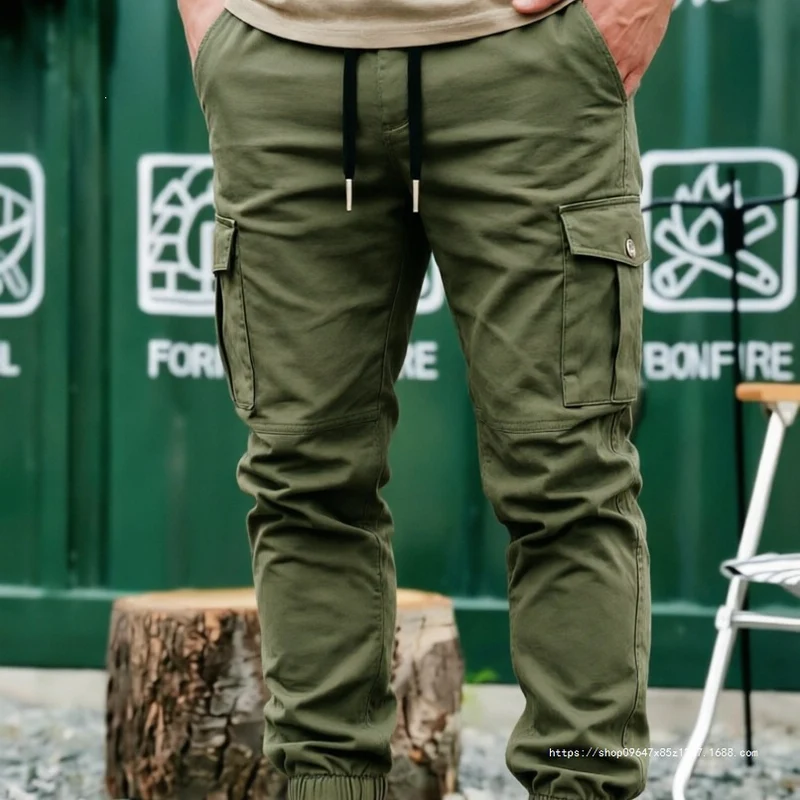 Herren Kordelzug-Cargohose im Joggerstil mit elastischen Bündchen & Mehrfachtaschen Nord Taschen