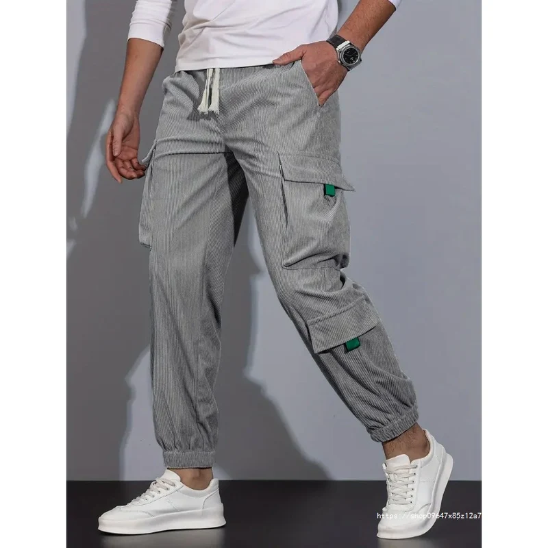 Herren Kord-Cargo-Jogginghose mit elastischem Bund, Tunnelzug & Multifachtaschen Nord Taschen