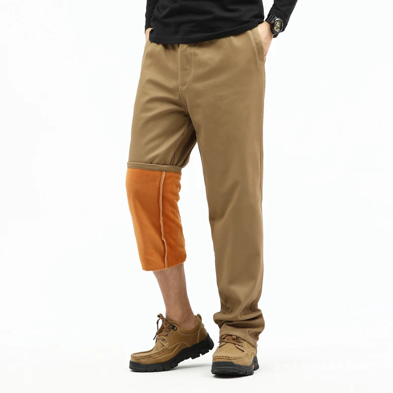 Herren Kontrast‑Futter Chino‑Jogger mit umgeschlagenem Fleecefutter und elastischem Bund Nord Taschen