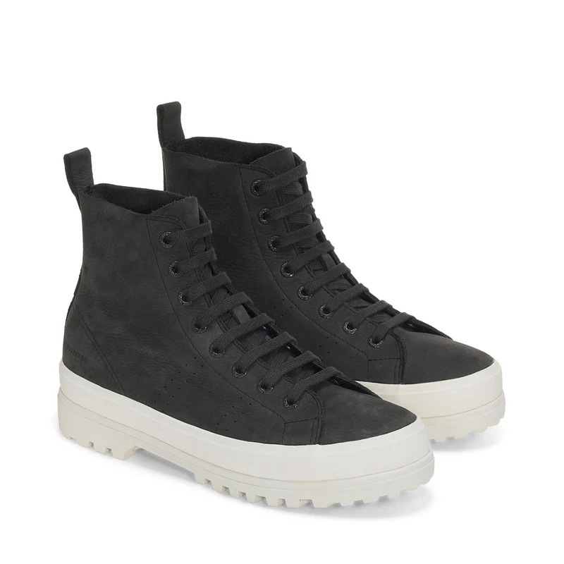2644 NUBUCK LEATHER - Ankle Boots - Laced - Unisex - Black Bristol-FAvorio