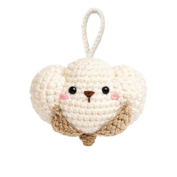 CROCHET COTTON KEYCHAIN - Small Accessories - Toy - Unisex - White Avorio-Beige