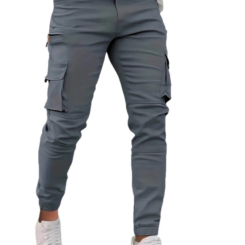 Herren Konisch geschnittene Utility-Cargohose mit Reißverschlusstasche, Klappentaschen und D-Ring Nord Taschen