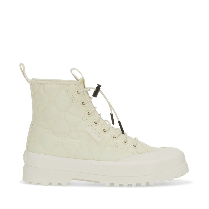 2644 ALPINA QUILTED NYLON - Ankle Boots - Laced - Woman - Beige Natural-F Avorio
