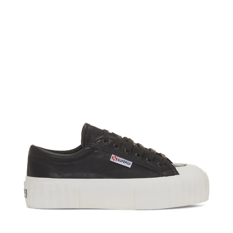 2631 STRIPE PLATFORM VEGAN MATERIAL - Sneakers - Wedge - Woman - Black Bristol-FAvorio