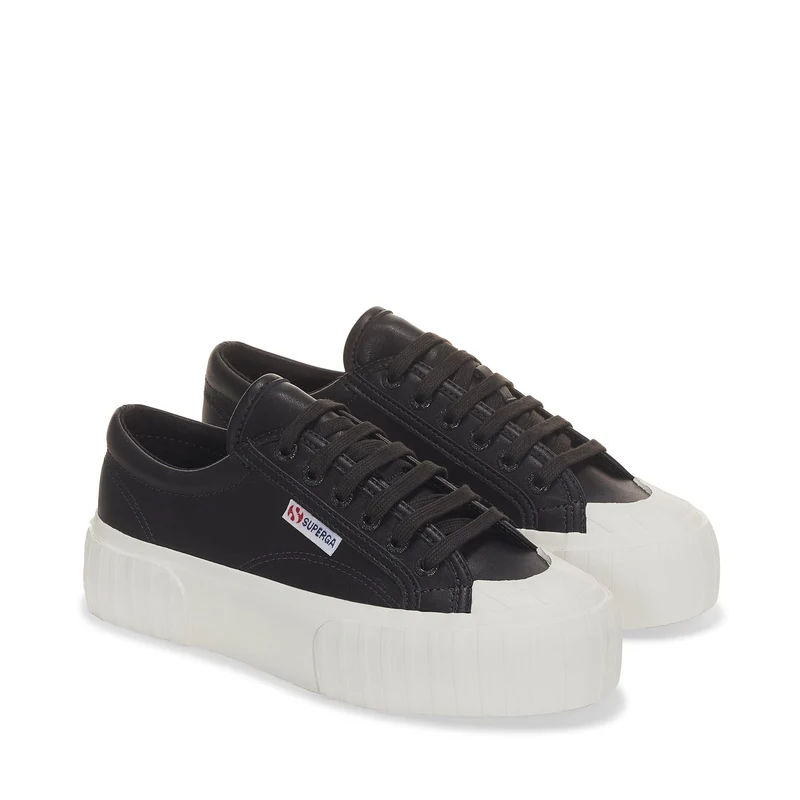 2631 STRIPE PLATFORM VEGAN MATERIAL - Sneakers - Wedge - Woman - Black Bristol-FAvorio