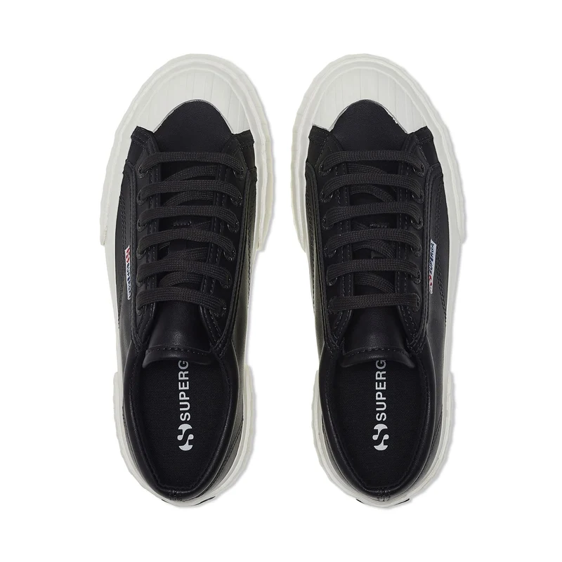 2631 STRIPE PLATFORM VEGAN MATERIAL - Sneakers - Wedge - Woman - Black Bristol-FAvorio