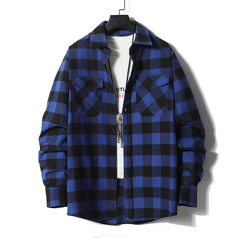 Herren Karo-Flanell-Hemdjacke mit Brusttaschen und relaxed Fit Nord Taschen