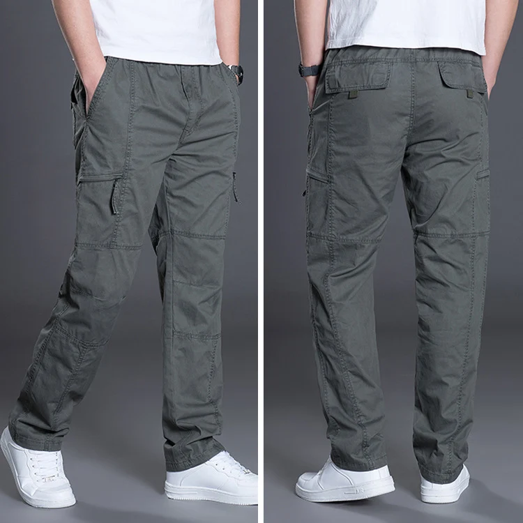 Herren Gerade geschnittene Utility‑Cargohose mit Knieabnähern, Multifachtaschen & elastischem Bund Nord Taschen