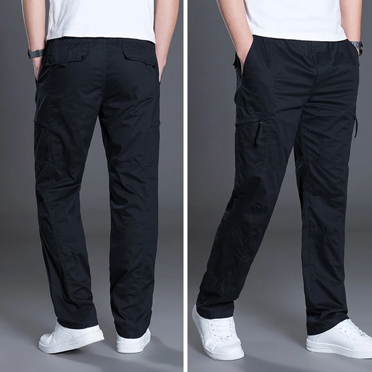 Herren Gerade geschnittene Utility‑Cargohose mit Knieabnähern, Multifachtaschen & elastischem Bund Nord Taschen