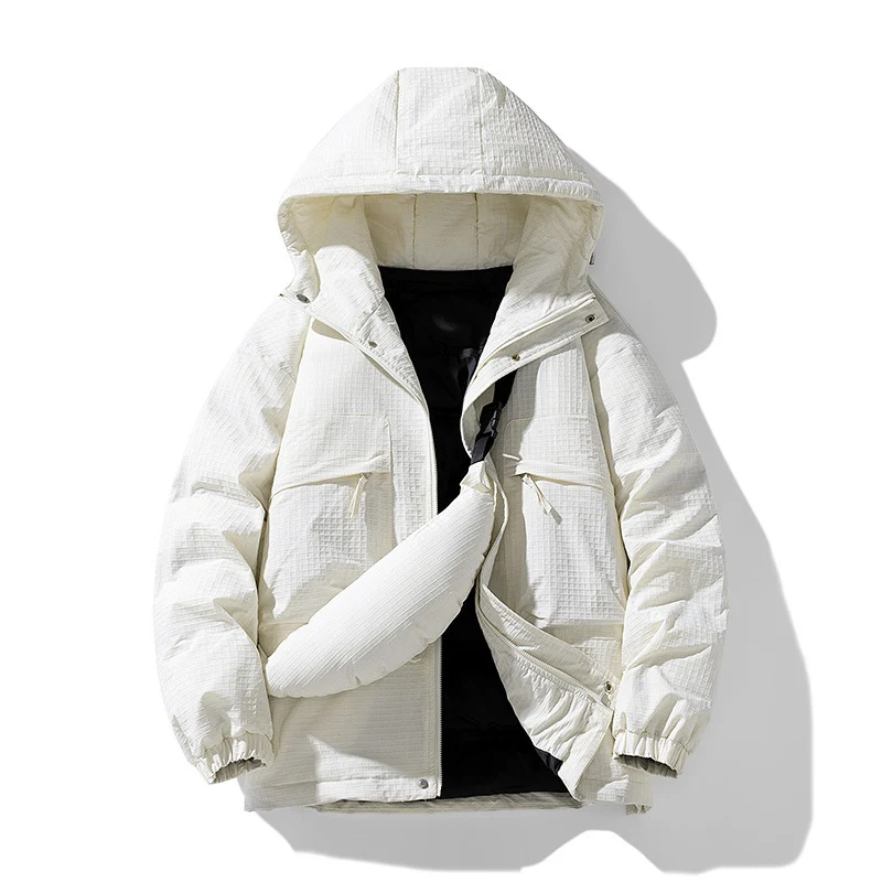 Herren Gepolsterter Ripstop-Parka mit Kapuze Oversize-Schnitt und integrierter Umhängetasche Nord Taschen