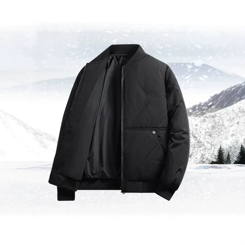 Herren Gepolsterte Thermo-Bomberjacke mit Stehkragen, Reißverschluss & isolierender Wattierung Nord Taschen